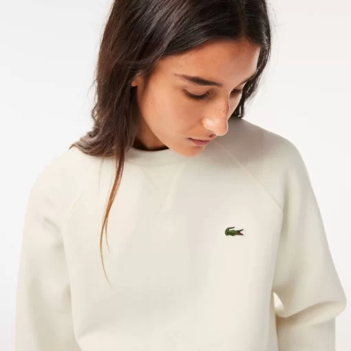 Lacoste Sweatshirts>Damen Rundhals-Sweatshirt Aus Zweiseitigem Pique Weis 70V