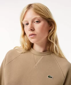 Lacoste Sweatshirts>Damen Rundhals-Sweatshirt Aus Zweiseitigem Pique Beige Cb8