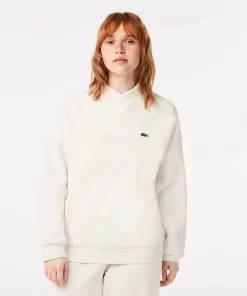 Lacoste Sweatshirts>Damen Rundhals-Sweatshirt Aus Zweiseitigem Pique Weis 70V