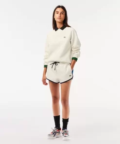 Lacoste Sweatshirts>Damen Rundhals-Sweatshirt Aus Zweiseitigem Pique Weis 70V