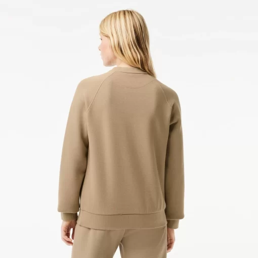 Lacoste Sweatshirts>Damen Rundhals-Sweatshirt Aus Zweiseitigem Pique Beige Cb8