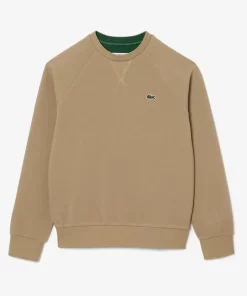 Lacoste Sweatshirts>Damen Rundhals-Sweatshirt Aus Zweiseitigem Pique Beige Cb8