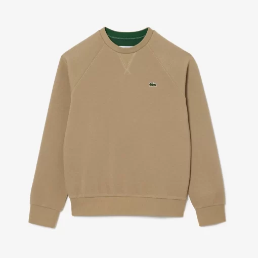 Lacoste Sweatshirts>Damen Rundhals-Sweatshirt Aus Zweiseitigem Pique Beige Cb8