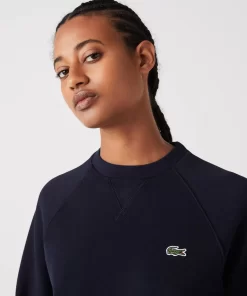 Lacoste Sweatshirts>Damen Rundhals-Sweatshirt Aus Zweiseitigem Pique Navy Blau 166