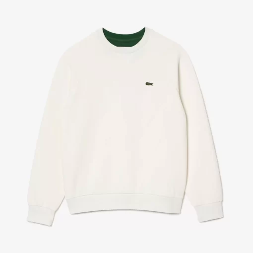 Lacoste Sweatshirts>Damen Rundhals-Sweatshirt Aus Zweiseitigem Pique Weis 70V