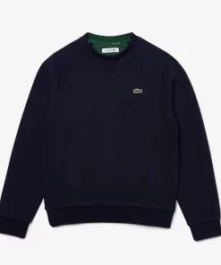 Lacoste Sweatshirts>Damen Rundhals-Sweatshirt Aus Zweiseitigem Pique Navy Blau 166