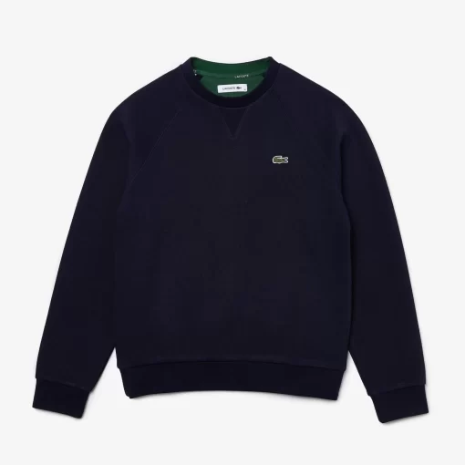 Lacoste Sweatshirts>Damen Rundhals-Sweatshirt Aus Zweiseitigem Pique Navy Blau 166