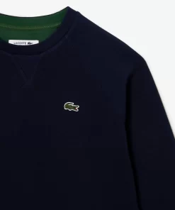 Lacoste Sweatshirts>Damen Rundhals-Sweatshirt Aus Zweiseitigem Pique Navy Blau 166