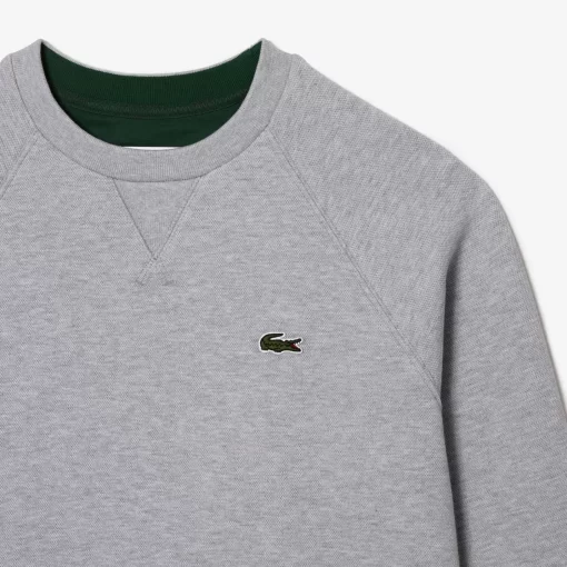 Lacoste Sweatshirts>Damen Rundhals-Sweatshirt Aus Zweiseitigem Pique Heidekraut Grau Cca