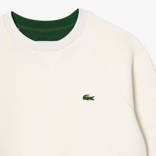 Lacoste Sweatshirts>Damen Rundhals-Sweatshirt Aus Zweiseitigem Pique Weis 70V