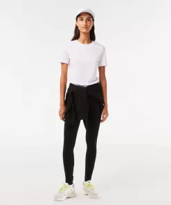 Lacoste T-Shirts>Damen Slim Fit T-Shirt Mit Rundhals Aus Baumwollmischung Weis 001