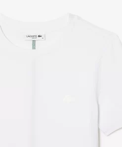 Lacoste T-Shirts>Damen Slim Fit T-Shirt Mit Rundhals Aus Baumwollmischung Weis 001