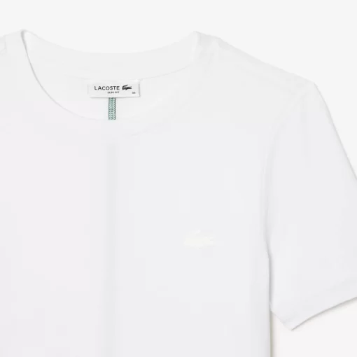 Lacoste T-Shirts>Damen Slim Fit T-Shirt Mit Rundhals Aus Baumwollmischung Weis 001