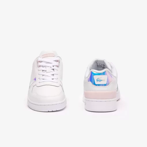 Lacoste Sneakers>Damen Sneaker T-Clip Mit Pastell-Akzenten Aus Leder White/Light Pink 1Y9