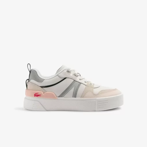 Lacoste Sneakers>Damen Sneakers L002 Aus Leder Und Mesh Wht/Lt Grey 14X