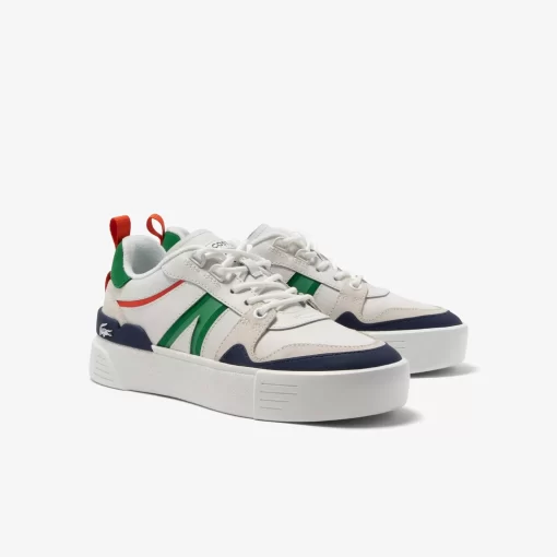 Lacoste Sneakers>Damen Sneakers L002 Aus Leder Und Mesh White/Green 082