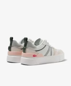 Lacoste Sneakers>Damen Sneakers L002 Aus Leder Und Mesh Wht/Lt Grey 14X