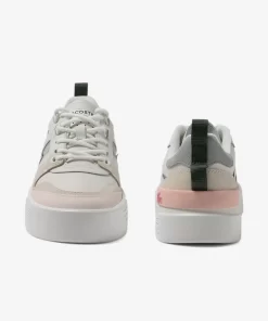 Lacoste Sneakers>Damen Sneakers L002 Aus Leder Und Mesh Wht/Lt Grey 14X