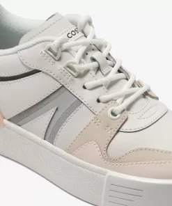 Lacoste Sneakers>Damen Sneakers L002 Aus Leder Und Mesh Wht/Lt Grey 14X