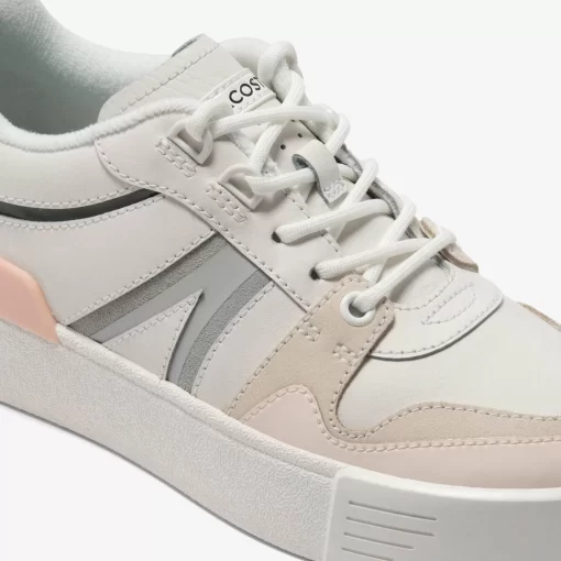 Lacoste Sneakers>Damen Sneakers L002 Aus Leder Und Mesh Wht/Lt Grey 14X