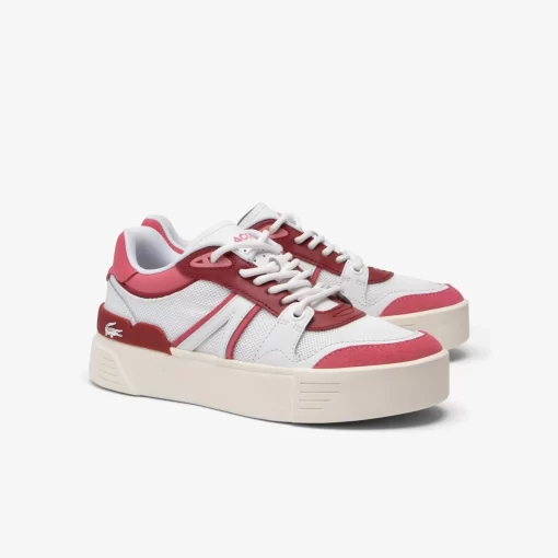 Lacoste Sneakers>Damen Sneakers L002 Evo Aus Leder Und Mesh White/Pink B53