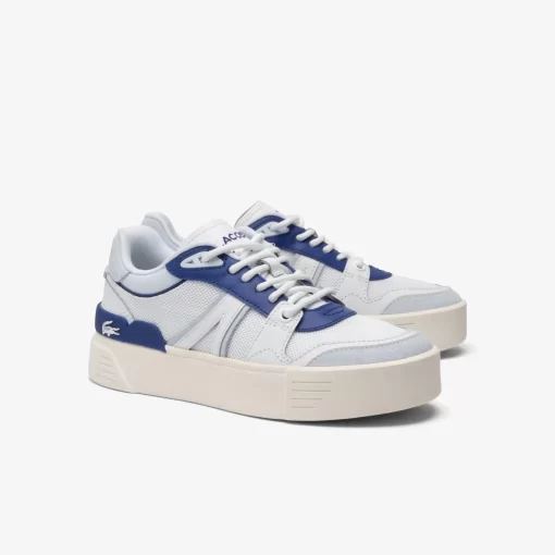 Lacoste Sneakers>Damen Sneakers L002 Evo Aus Leder Und Mesh Wht/Blue 080