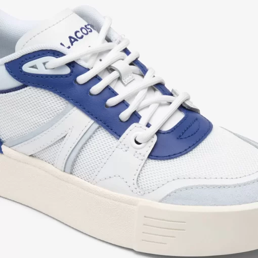 Lacoste Sneakers>Damen Sneakers L002 Evo Aus Leder Und Mesh Wht/Blue 080