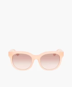 Lacoste Sonnenbrillen>Damen Sonnenbrille Oval Aus Acetat Mit Croco-Haut Rose 662