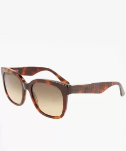 Lacoste Sonnenbrillen>Damen Sonnenbrille Rechteckig Aus Acetat Mit Croco-Haut Matte Havana 230