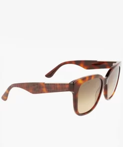 Lacoste Sonnenbrillen>Damen Sonnenbrille Rechteckig Aus Acetat Mit Croco-Haut Matte Havana 230