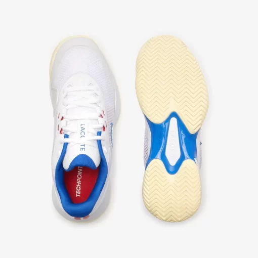 Lacoste Tennis>Damen Tennisschuhe Tech Point Wht/Blu/Red 2E8