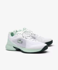 Lacoste Tennis>Damen Tennisschuhe Tech Point Aus Textil Wht/Lt Trqs 1T5