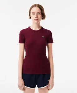 Lacoste T-Shirts>Damen T-Shirt Aus Bio-Baumwolle Burgunder Yup