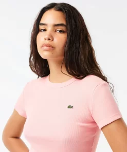 Lacoste T-Shirts>Damen T-Shirt Aus Bio-Baumwolle Rosa Sfi