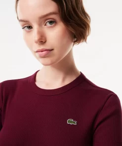 Lacoste T-Shirts>Damen T-Shirt Aus Bio-Baumwolle Burgunder Yup