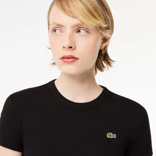 Lacoste T-Shirts>Damen T-Shirt Aus Bio-Baumwolle Schwarz 031