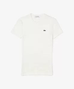 Lacoste T-Shirts>Damen T-Shirt Aus Bio-Baumwolle Weis 70V