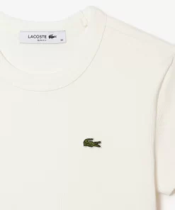 Lacoste T-Shirts>Damen T-Shirt Aus Bio-Baumwolle Weis 70V