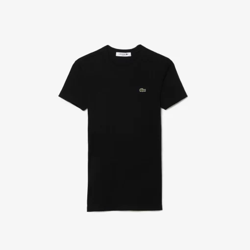 Lacoste T-Shirts>Damen T-Shirt Aus Bio-Baumwolle Schwarz 031