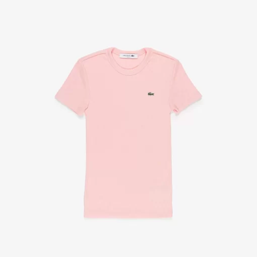 Lacoste T-Shirts>Damen T-Shirt Aus Bio-Baumwolle Rosa Sfi