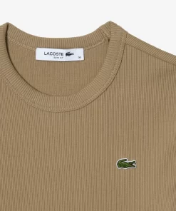 Lacoste T-Shirts>Damen T-Shirt Aus Bio-Baumwolle Beige Cb8