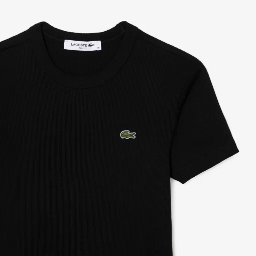 Lacoste T-Shirts>Damen T-Shirt Aus Bio-Baumwolle Schwarz 031