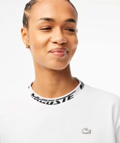 Lacoste T-Shirts>Damen T-Shirt Mit Logo Weis 001