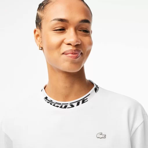 Lacoste T-Shirts>Damen T-Shirt Mit Logo Weis 001