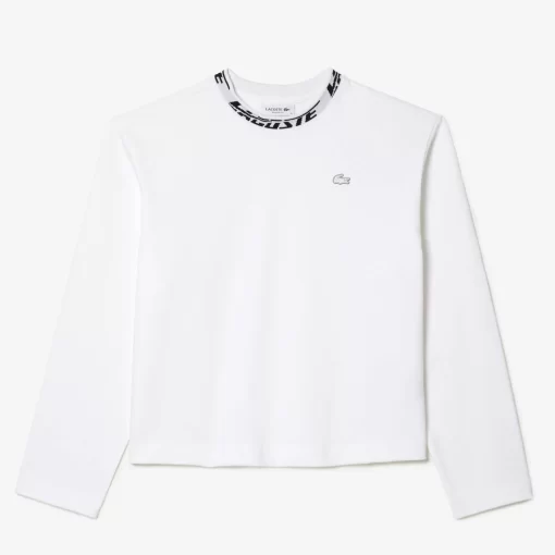 Lacoste T-Shirts>Damen T-Shirt Mit Logo Weis 001