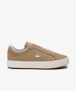 Lacoste Outdoor>Damen Winter-Outdoor-Sneakers Powercourt Aus Leder Lt Brw/Off Wht Bw7