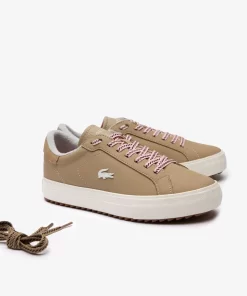 Lacoste Outdoor>Damen Winter-Outdoor-Sneakers Powercourt Aus Leder Lt Brw/Off Wht Bw7