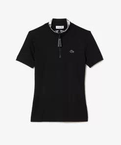 Lacoste Poloshirts>Damen- Poloshirt Aus Jacquard Schwarz 031