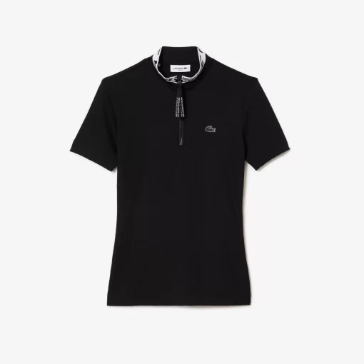 Lacoste Poloshirts>Damen- Poloshirt Aus Jacquard Schwarz 031