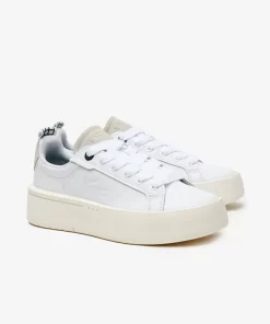 Lacoste Sneakers>Damen-Plateau-Sneakers Carnaby Aus Leder Wht/Off Wht 65T